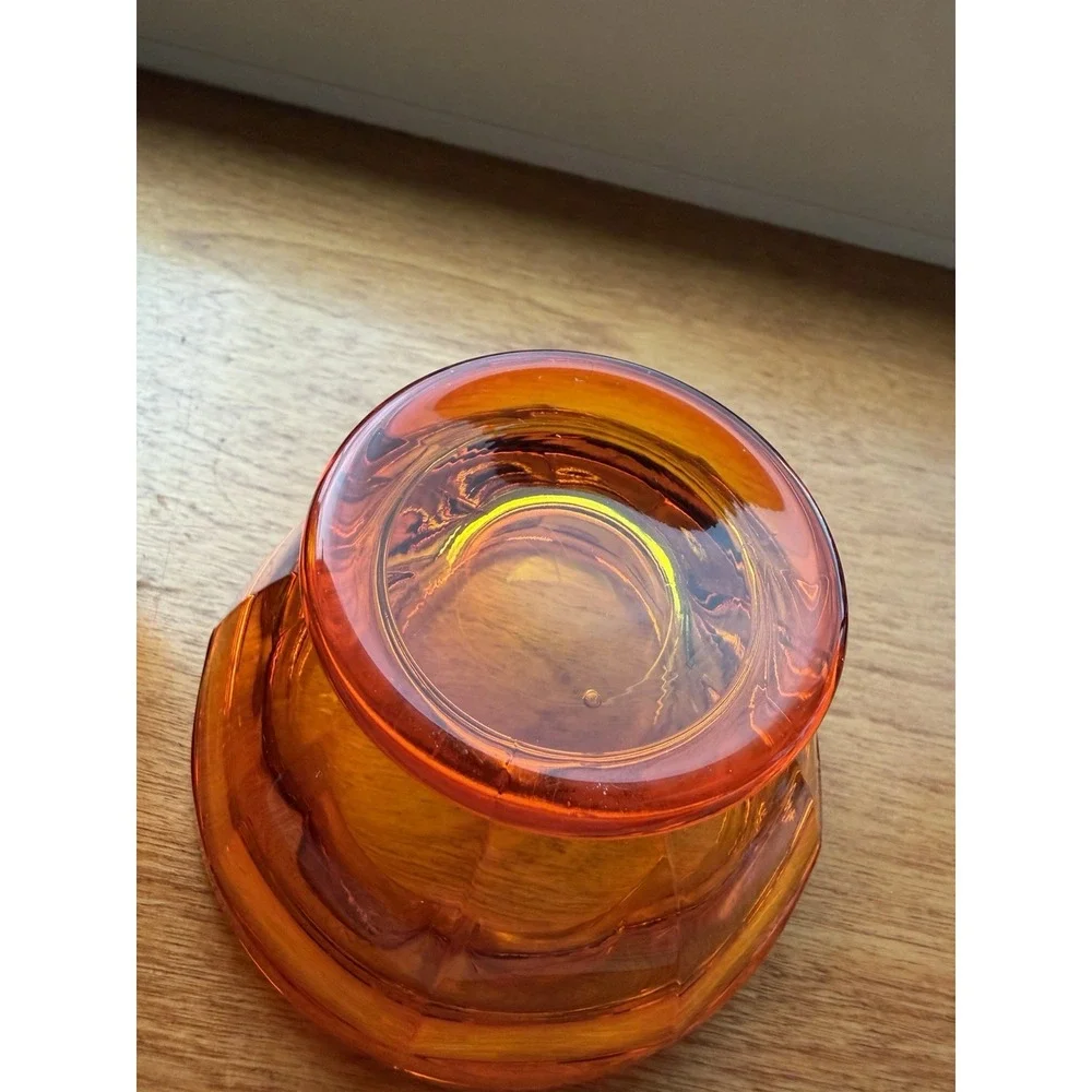 Viking Glass Persimmon Orange Arlington Fairy Lamp Glimmer GLOW MCM Vintage RARE
